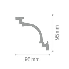Плинтус потолочный из пенополистирола 95х95х2000 мм Солид С 47/95 - фото 2