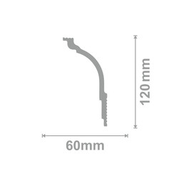 Плинтус потолочный из пенополистирола 120х60х2000 мм под натяжной потолок Солид С 52/120 - фото 2