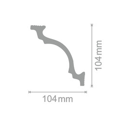 Плинтус потолочный из пенополистирола 104х104х2000 мм Солид С 43/105 - фото 3