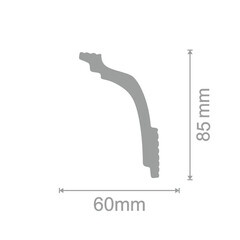 Плинтус потолочный из пенополистирола 85х60х2000 мм под натяжной потолок Солид С 39/85 - фото 3
