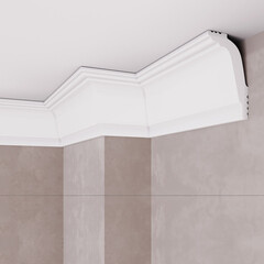 Плинтус потолочный из пенополистирола 67х40х2000 мм под натяжной потолок Солид С 34/67 - фото 2