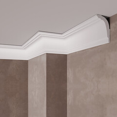 Плинтус потолочный из пенополистирола 48х29х2000 мм под натяжной потолок Солид С 29/50 - фото 2