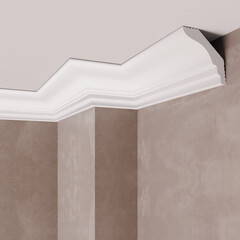 Плинтус потолочный из пенополистирола 45х45х2000 мм под натяжной потолок Солид С 25/50 - фото 2