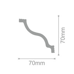 Плинтус потолочный из пенополистирола 70х70х2000 мм Солид С 14/70 - фото 3
