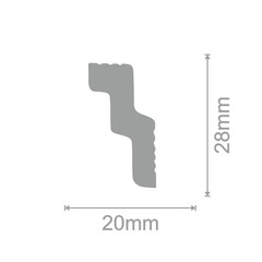 Плинтус потолочный из пенополистирола 28х20х2000 мм под натяжной потолок Солид С 02/30 - фото 3