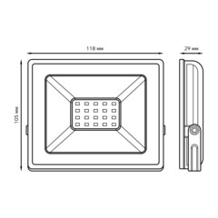 Прожектор светодиодный Gauss Elementary ДО-20 6500К 20 Вт IP65 черный - фото 4