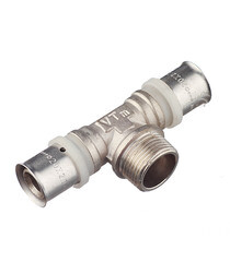 Тройник VALTEC (VTm.233.N.200520) 20(пресс) х 3/4 НР(ш) х 20(пресс) - фото 1