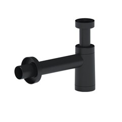 Сифон для раковины АНИ пласт 1 1/4х40 мм без выпуска с соединением 40 мм черный (BRB1004BL) - фото 1