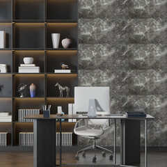 Панель самоклеящаяся ПВХ 600х300х2 мм Grace монте грей 1,08 кв.м (6 шт.) - фото 3