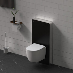 Инсталляция Abber для подвесного унитаза с кнопкой черной (AC0107MB) - фото 3