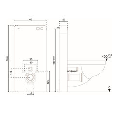 Инсталляция Abber для подвесного унитаза с кнопкой черной (AC0107MB) - фото 2