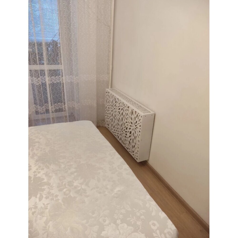 

Экран для радиатора Листья 990х600 мм белый матовый