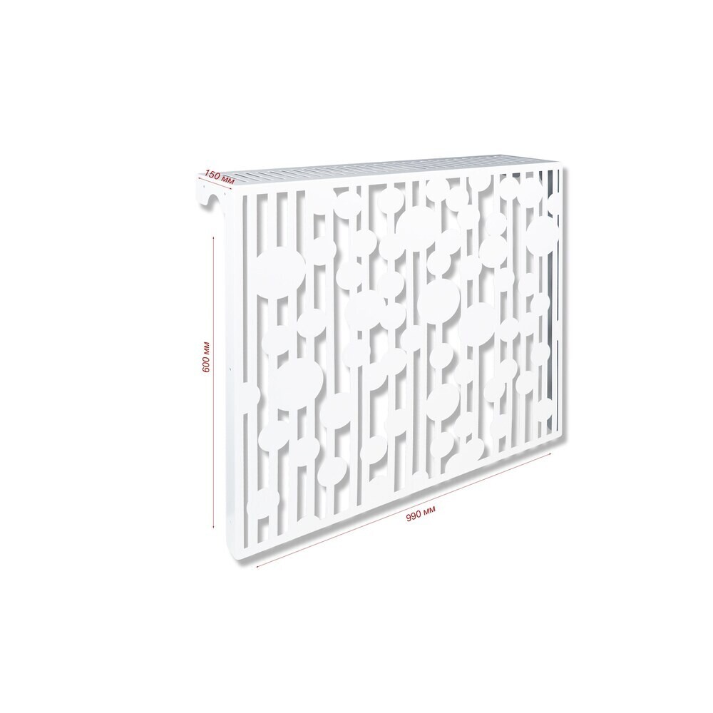 

Экран для радиатора Круги 780х600 мм белый матовый