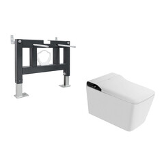 Изображение товара Комплект инсталляции Abber с электронным унитазом-биде Rechteck и сиденьем микролифт (AC1215S-AC0101P)