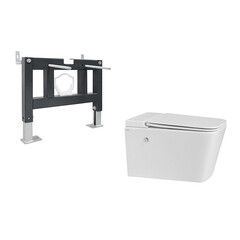 Комплект инсталляции Abber с унитазом Rechteck и сиденьем микролифт с импульсным смывом (AC1202P-AC0101P) - фото 1