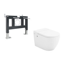 Комплект инсталляции Abber с унитазом Bequem и сиденьем микролифт с импульсным смывом (AC1108P-AC0101P)