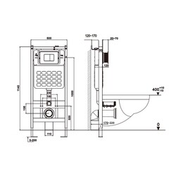 Комплект инсталляции Abber с унитазом Bequem с кнопкой черной и сиденьем микролифт (AC1100T-AC0105-AC0121MB) - фото 8
