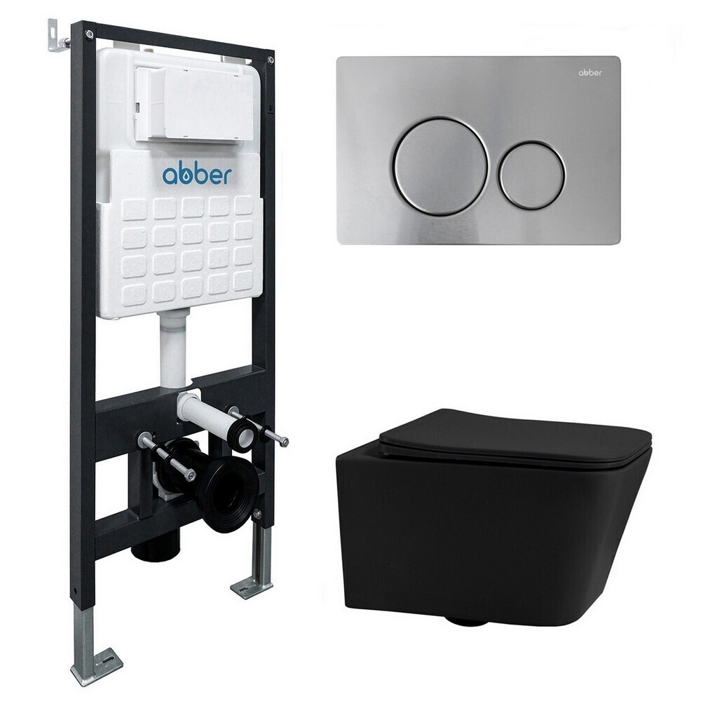 Изображение товара Комплект инсталляции Abber с унитазом Rechteck и микролифтом