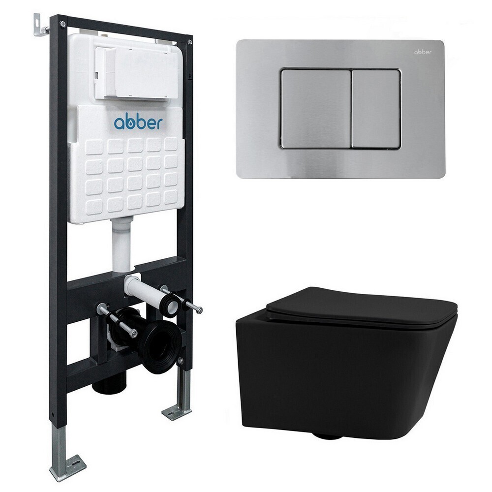 

Комплект инсталляции Abber с унитазом Rechteck с кнопкой хром и сиденьем микролифт (AC1201MB-AC0105-AC0120MCH)