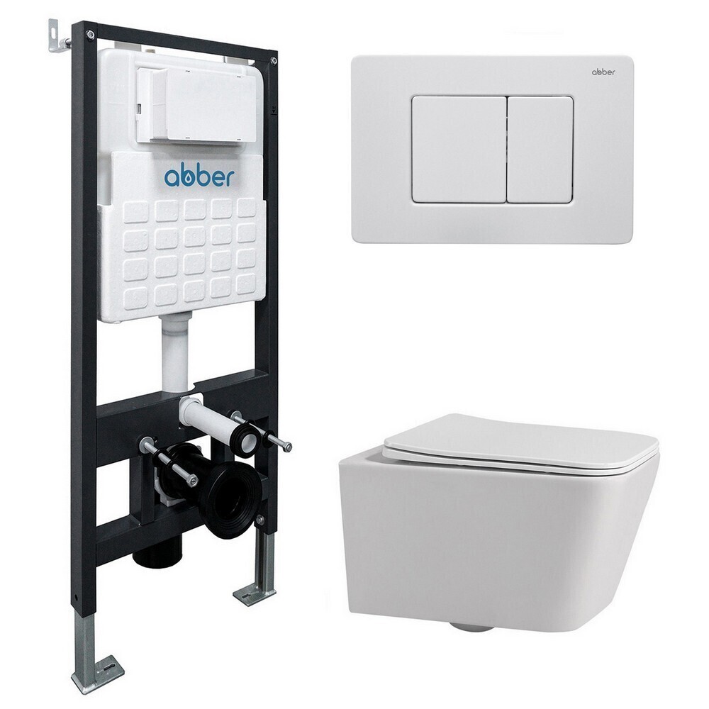 

Комплект инсталляции Abber с унитазом Rechteck с кнопкой белой и сиденьем микролифт (AC1201-AC0105-AC0120MW)