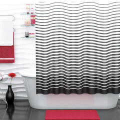 Изображение товара Штора для ванны WasserKraft Donau 2000х1800 мм полиэстер черная/белая (SC-24101)