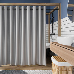 Штора для ванны WasserKraft Oder 2000х2000 мм полиэстер серая (SC-30502) - фото 1