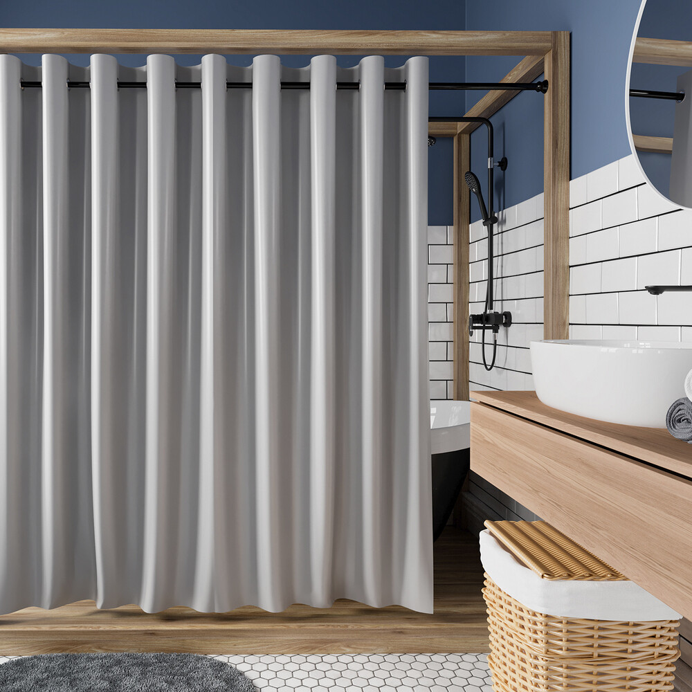 

Штора для ванны WasserKraft Oder 2000х2000 мм полиэстер серая (SC-30502), Серый