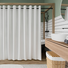 Изображение товара Штора для ванны WasserKraft Vils 2000х2000 мм полиэстер белая (SC-10202)