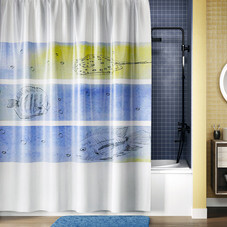 Штора для ванны WasserKraft Inn 2000х1800 мм полиэстер белая/синяя (SC-43101)