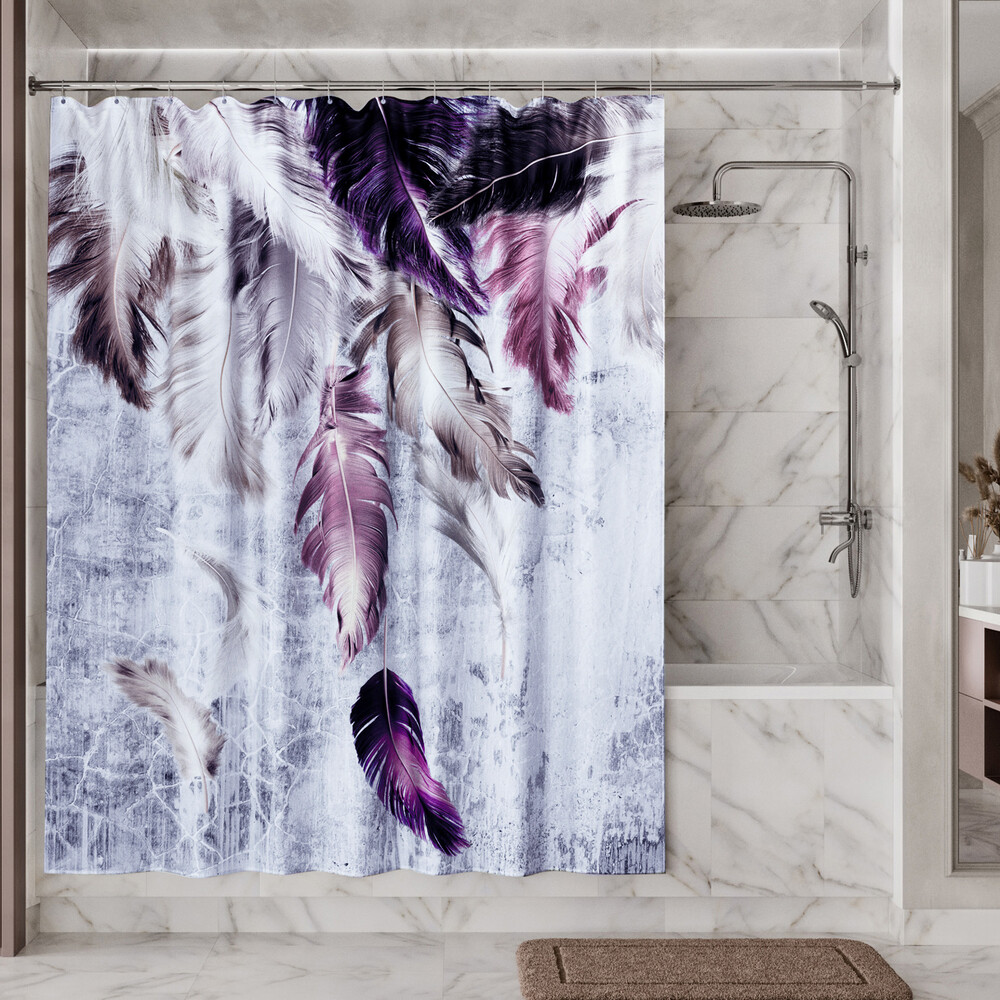 

Штора для ванны WasserKraft Rossel 2000х1800 мм полиэстер разноцветная (SC-57103), Серый;фиолетовый;разноцветный