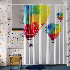 Изображение товара Штора для ванны WasserKraft Rossel 2000х1800 мм полиэстер разноцветная (SC-57102)