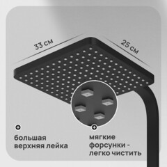 Душевая система Corsa Deco TX с верхним душем с лейкой с изливом черная (SSFTX250QB) - фото 3
