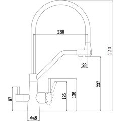 Смеситель для кухни Esko графит/черный с высоким изливом с подключением к фильтру однорычажный (K25GMB) - фото 2