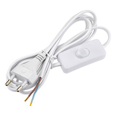 Изображение товара Кабель для светильника Duwi IP20 230 В 2 м с выключателем белый (28569 4)