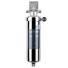 Изображение товара Корпус фильтра Гейзер Премьер для холодной и горячей воды нержавеющая сталь 10SL 1/2 НР(ш) х 1/2 НР(ш) серебро