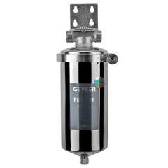 Изображение товара Корпус фильтра Гейзер Премьер для холодной и горячей воды нержавеющая сталь 10BB 1 НР(ш) х 1 НР(ш) серебро