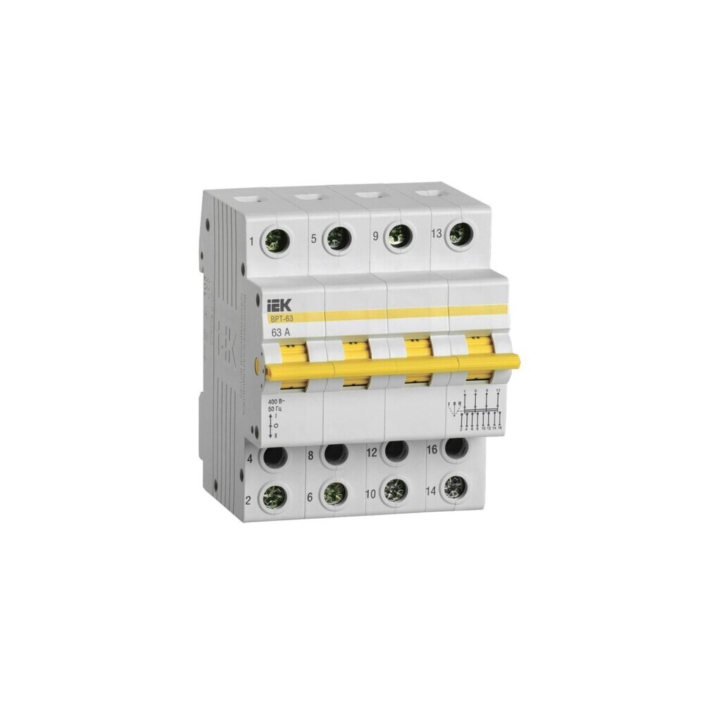 

Выключатель-разъединитель IEK Karat ВРТ-63 4P 63А 400 В на DIN-рейку (MPR10-4-063)