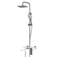 Душевая система Mixline City White с верхним душем с лейкой с изливом хром/белый (553216)