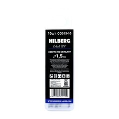 Набор сверл по металлу спиральных Hilberg Cobalt 5% Top 1,5х40 мм кобальтовое (10 шт.) (CO015-10) - фото 2