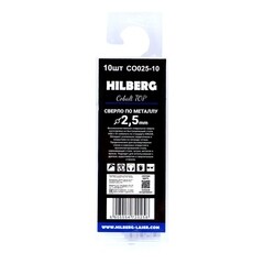 Набор сверл по металлу спиральных Hilberg Cobalt 5% Top 2,5х57 мм кобальтовое (10 шт.) (CO025-10) - фото 2