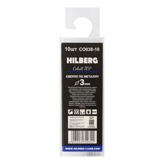 Набор сверл по металлу спиральных Hilberg Cobalt 5% Top 3х61 мм кобальтовое (10 шт.) (CO030-10) - фото 3