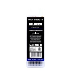 Набор сверл по металлу спиральных Hilberg Cobalt 5% Top 4х75 мм кобальтовое (10 шт.) (CO040-10) - фото 2