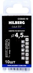 Набор сверл по металлу спиральных Hilberg Cobalt 5% Top 4,5х80 мм кобальтовое (10 шт.) (CO045-10) - фото 3