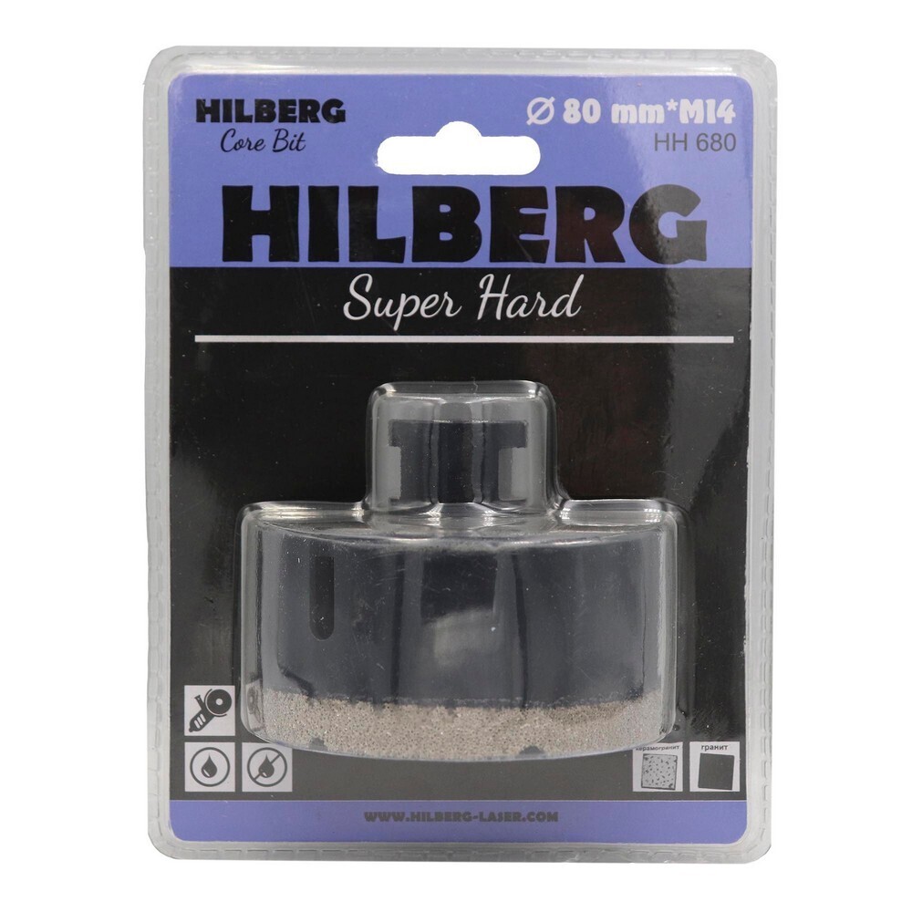 Изображение товара Коронка алмазная Hilberg (HH680) по керамограниту 80 мм