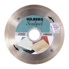 Изображение товара Диск алмазный по керамограниту Hilberg Scalpel 0,8 mm 125х22,23х0,8 мм сплошной ультратонкий мокрый рез (HM008)