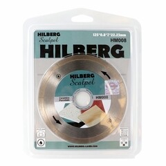 Диск алмазный по керамограниту Hilberg Scalpel 0,8 mm 125х22,23х0,8 мм сплошной ультратонкий мокрый рез (HM008) - фото 5