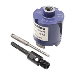 Коронка алмазная по бетону 72 мм SDS-plus Hilberg Laser Magnet с хвостовиком (HMM72) - фото 3