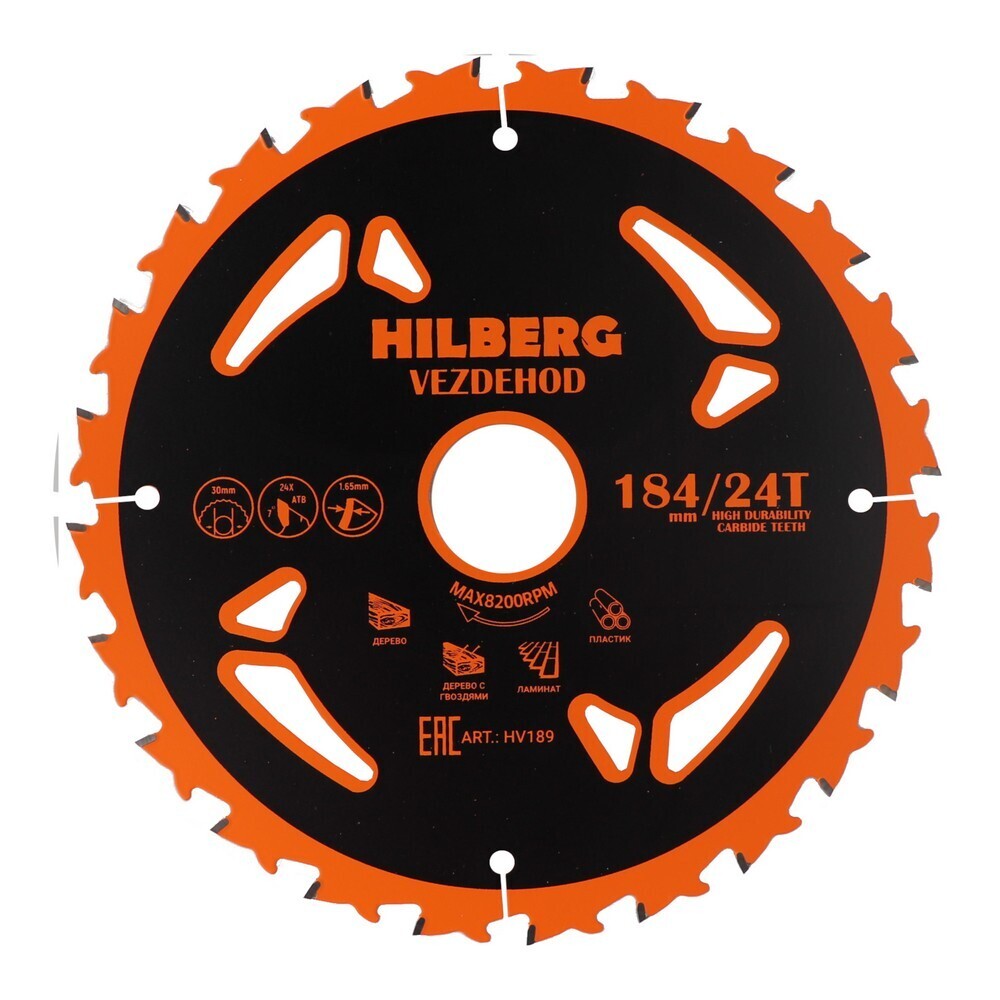Изображение товара Диск пильный универсальный Hilberg Vezdehod 184х30х1,65 мм 24 зубьев (HV189)