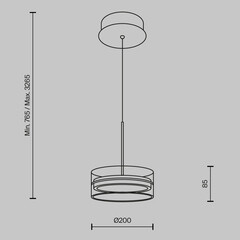Светильник светодиодный подвесной Maytoni Dress code 3000К 14 Вт 7 кв.м черный IP20 (MOD348PL-L14BBS3K) - фото 2