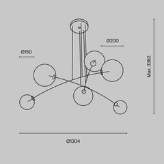 Люстра потолочная Maytoni Mood G4 120 Вт 6 кв.м (MOD172PL-06B) - фото 2
